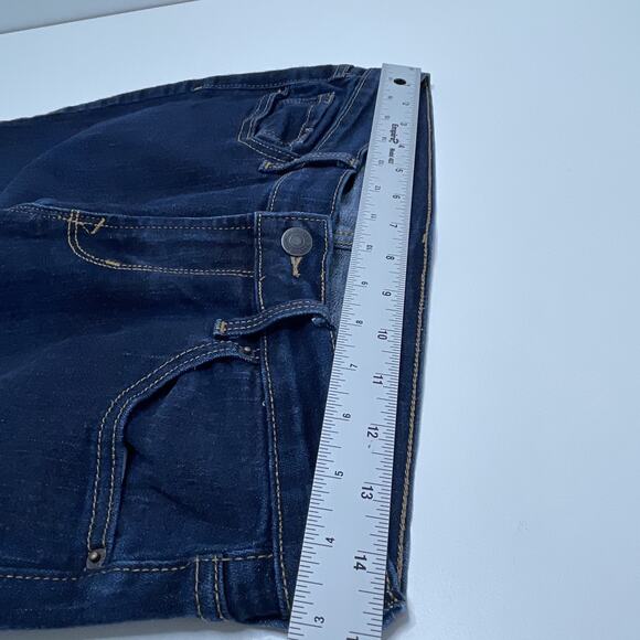 Old Navy Women Jean Mid Rise Curvy Denim Dark Blue 6 Short Pockets Stretch Basic - Picture 6 of 10
